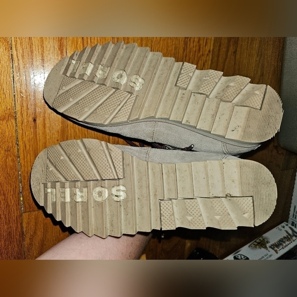 Sorel Harlow Lace Up Cozy Boots Size 7 Gray Sheepskin Collar Waterproof - Picture 6 of 9